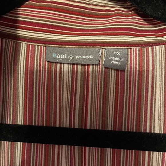 Apt 9 striped button up blouse - Picture 4 of 5